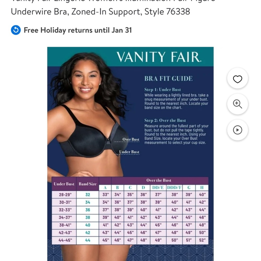 🏝️Vanity Fair Women's Illumination Support Bra Size 40DD Rose Beige - Picture 4 of 12